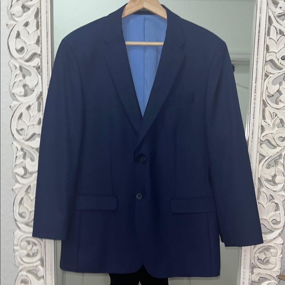 Egara Navy Blue Two-Button Sport Coat